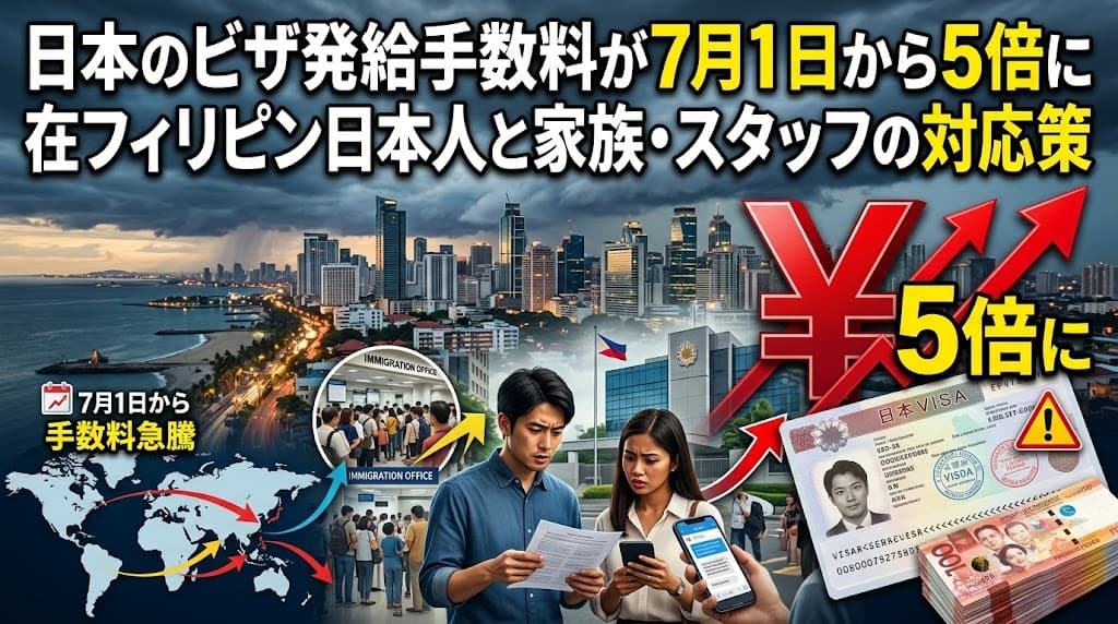 日本のビザ発給手数料が7月1日から5倍に|在フィリピン日本人と家族・スタッフの対応策