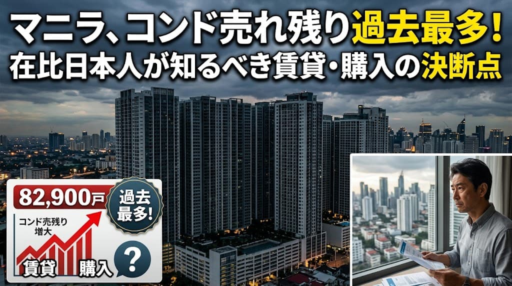 マニラのコンド売れ残り8万2,900戸で過去最多——在比日本人の賃貸・購入判断のポイント