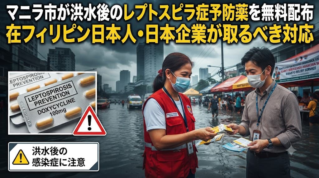 マニラ市が洪水後のレプトスピラ症予防薬を無料配布|在フィリピン日本人・日本企業が取るべき対応