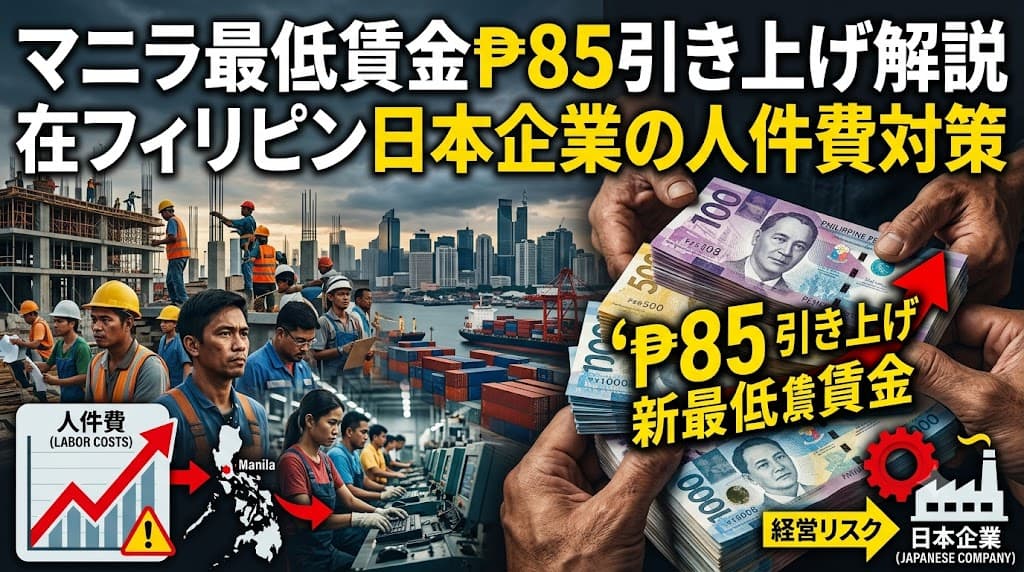 マニラ最低賃金₱85引き上げ解説|在フィリピン日本企業の人件費対策