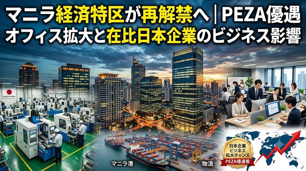 マニラ経済特区が再解禁へ|PEZA優遇オフィス拡大と在比日本企業のビジネス影響
