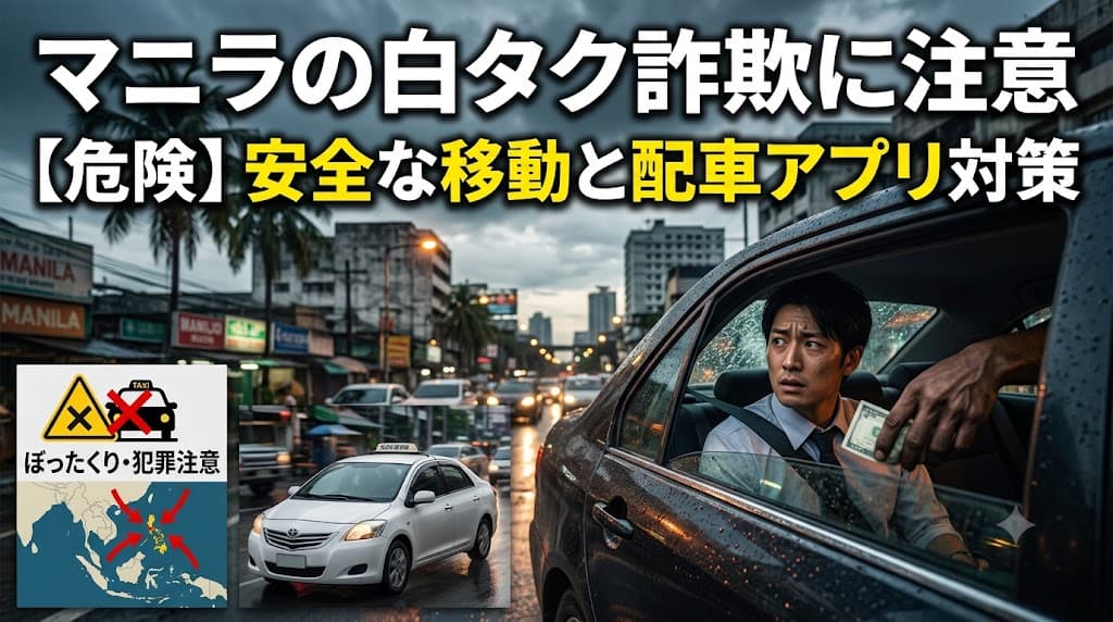 マニラの白タク詐欺に注意——在比日本人と進出日本企業が知るべき安全な移動と配車アプリ対策