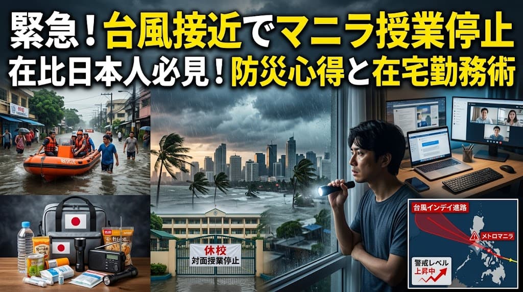台風インデイでメトロマニラ各市が対面授業停止|在比日本人の防災・在宅勤務の動き方