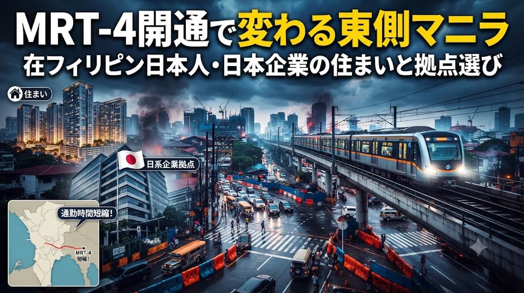MRT-4開通で変わる東側マニラ|在フィリピン日本人・日本企業の住まいと拠点選び