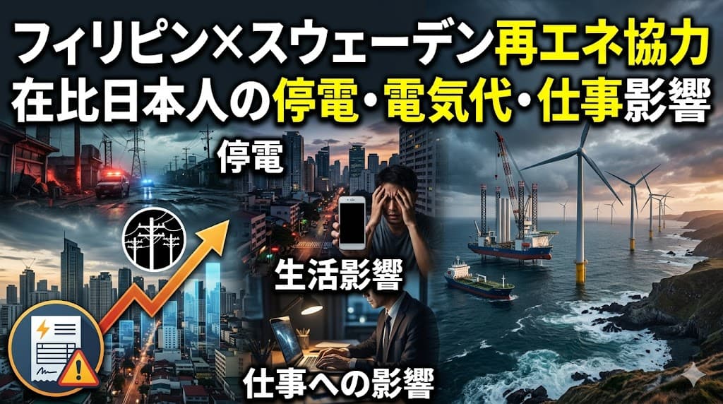 フィリピン×スウェーデン再エネ協力を解説|在比日本人の停電・電気代・仕事への影響