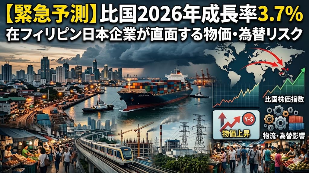 世界銀行が予測するフィリピン2026年成長率3.7%|在フィリピン日本企業が知るべき物価・為替・経済動向